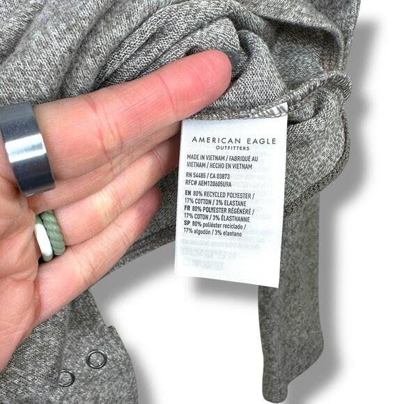 NEW American Eagle Plush Heather Brown Long Sleeve Scoop Neck Bodysuit Large - Picture 5 of 5